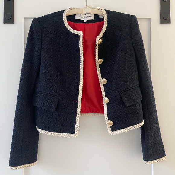 Veronica Beard Mabel Tweed Jacket Navy , Size 2 - Picture 8 of 15
